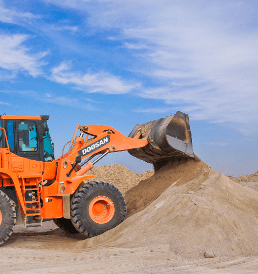 Tractor piling materials